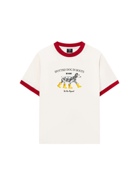 Áo Thun Ringer Relaxed Fit Animal Cute Puppy Yellow Boots