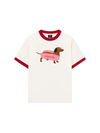 Áo Thun Ringer Relaxed Fit Pink Dachshund