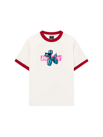Áo Thun Ringer Relaxed Fit Balloon Dog Walk Me