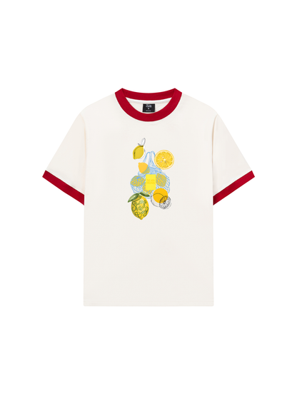 Áo Thun Ringer Relaxed Fit Summer Vibes Lemon Shopping