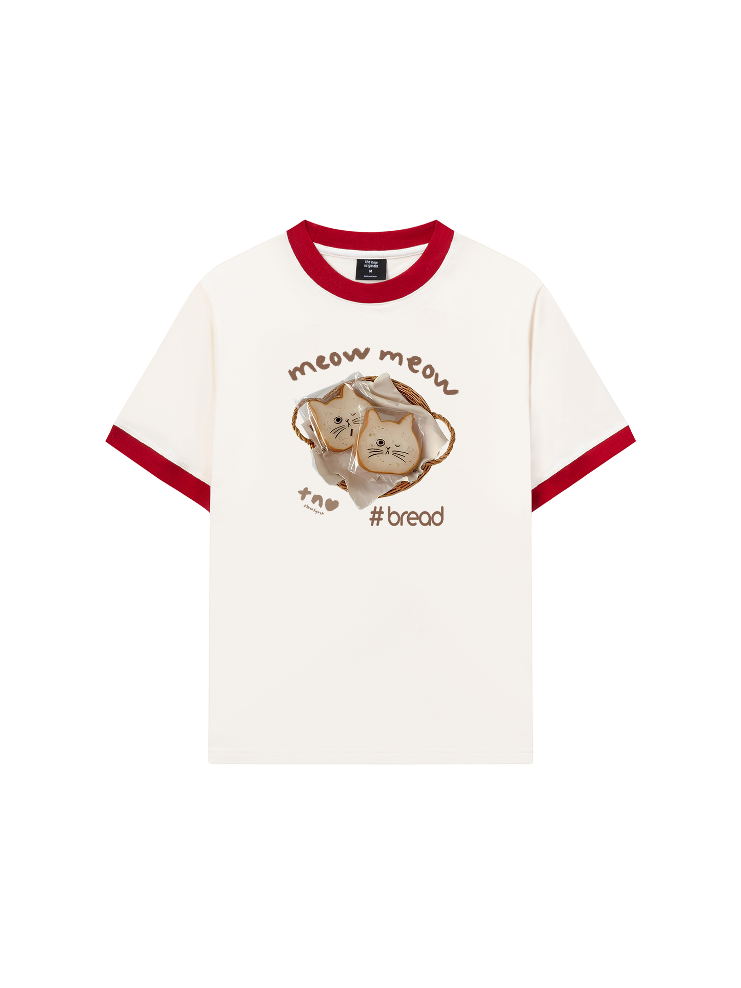 Áo Thun Ringer Relaxed Fit Sweet Pastry Meow Meow Bead