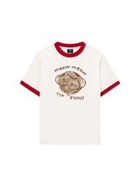 Áo Thun Ringer Relaxed Fit Sweet Pastry Meow Meow Bead