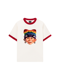 Áo Thun Ringer Relaxed Fit Bad Boy & Rainbow Crochet Hat