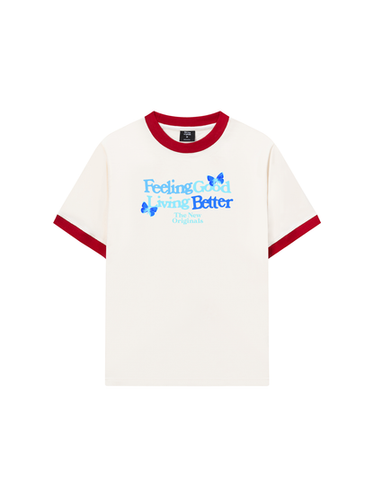 Áo Thun Ringer Relaxed Fit Be Bold Feeling Good Living Better