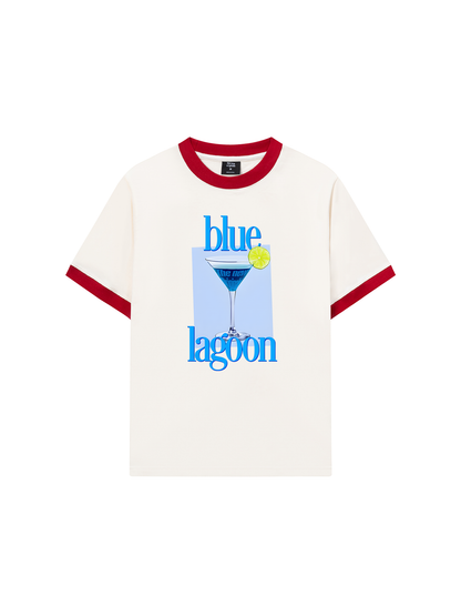 Áo Thun Ringer Relaxed Fit Fresh Blue Lagoon