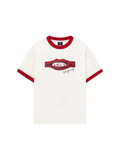 Áo Thun Ringer Relaxed Fit Teeth Zip Classic
