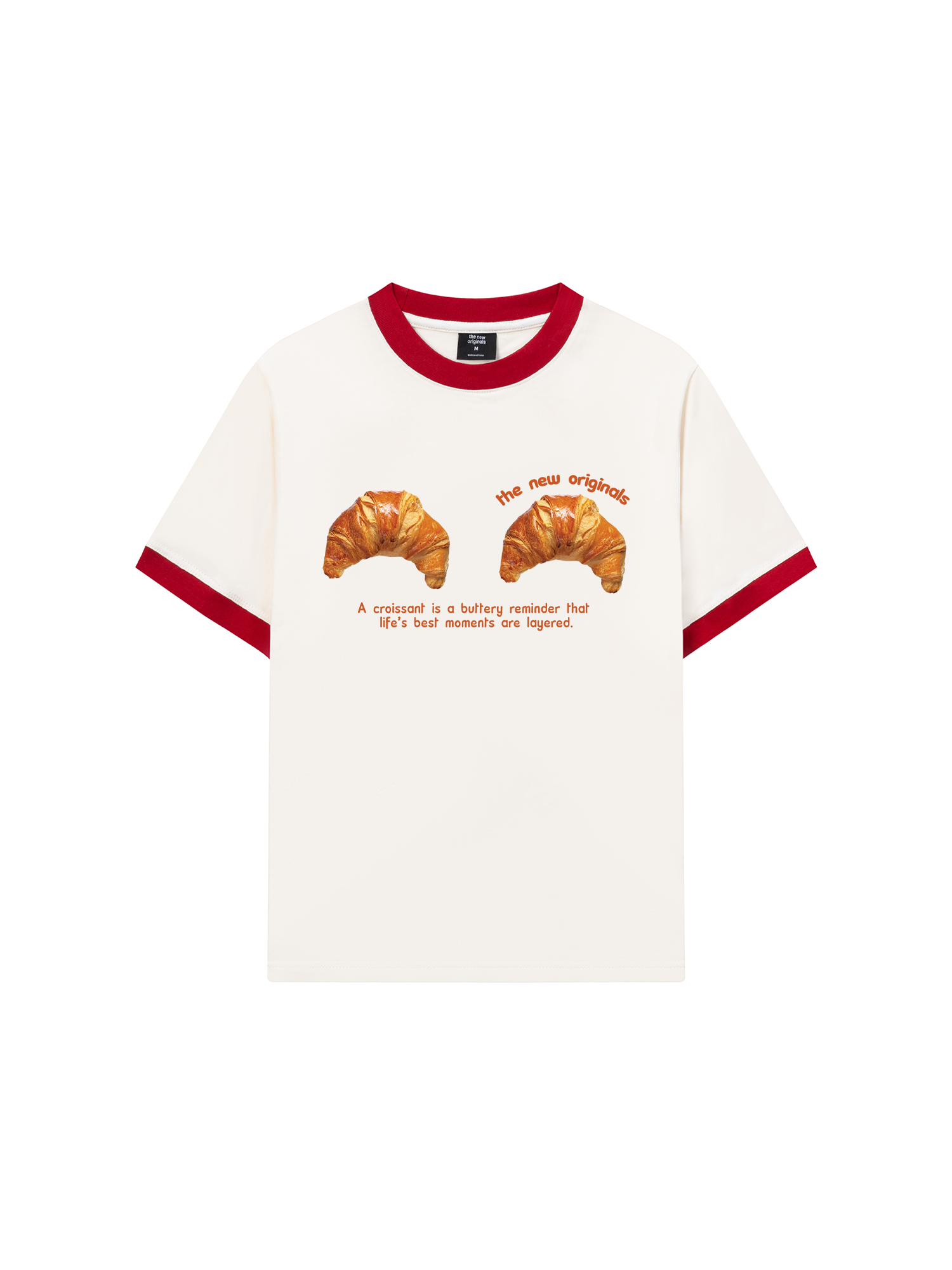 Áo Thun Ringer Relaxed Fit Croissant Quote