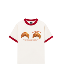 Áo Thun Ringer Relaxed Fit Croissant Quote
