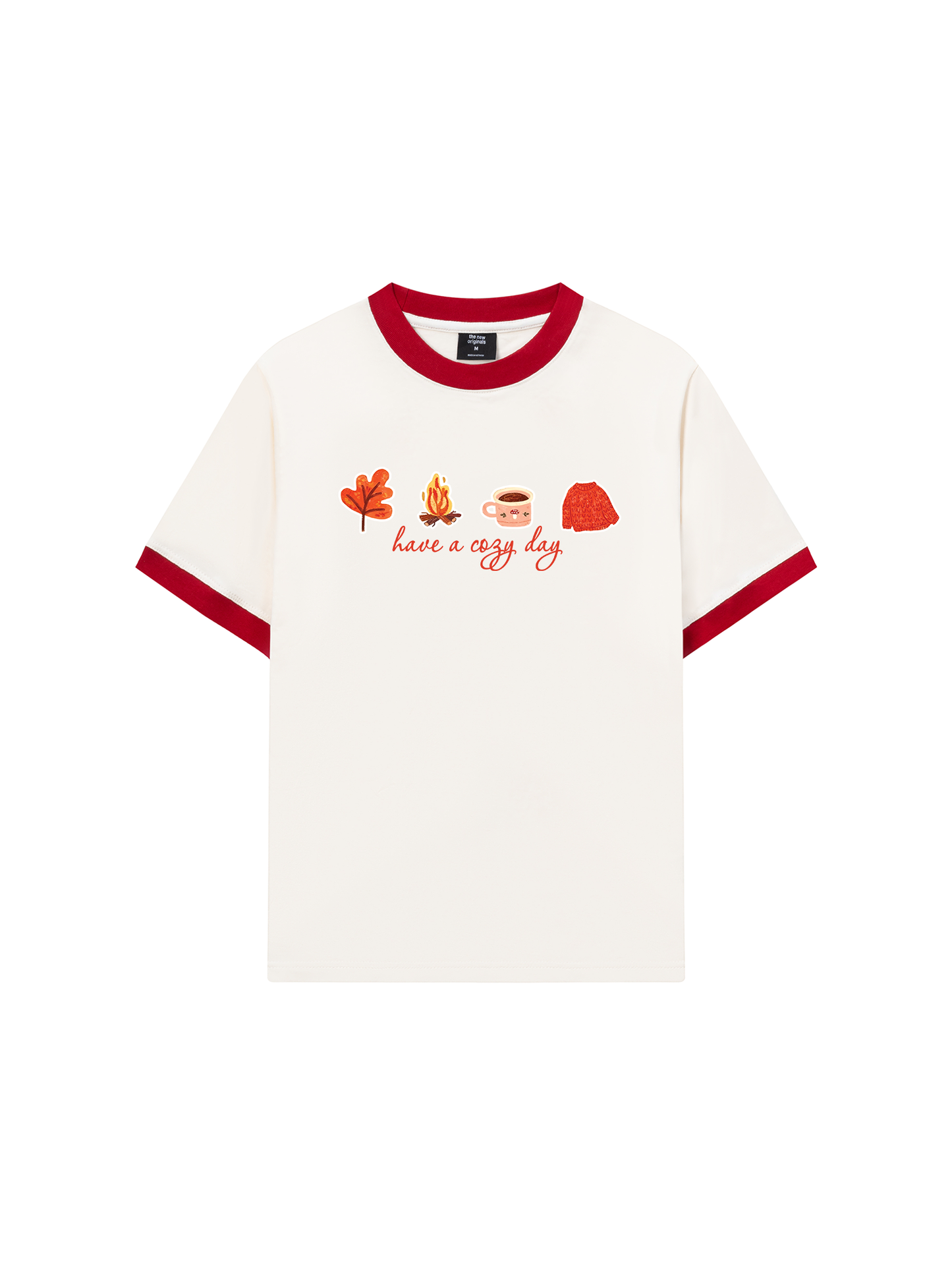 Áo Thun Ringer Relaxed Fit Autumn Vibes Have a Cozy
