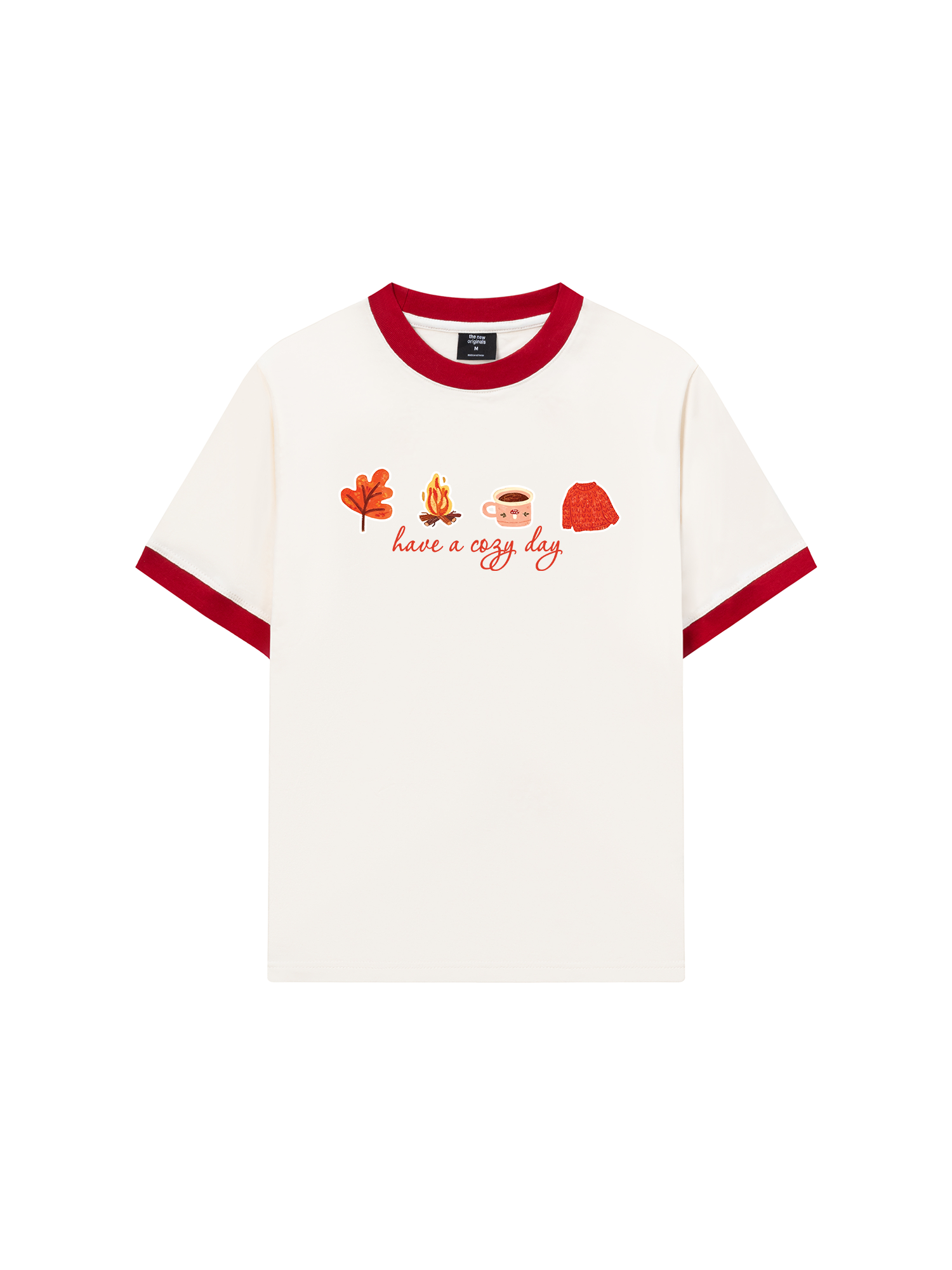 Áo Thun Ringer Relaxed Fit Autumn Vibes Have a Cozy