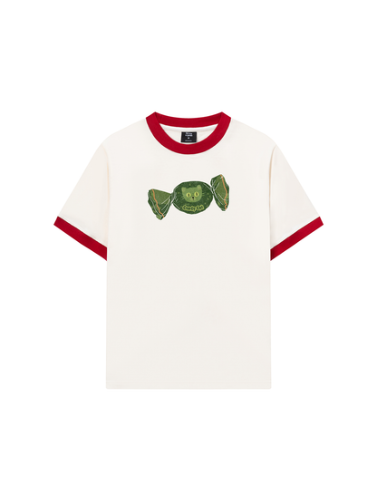 Áo Thun Ringer Relaxed Fit Candy Cat