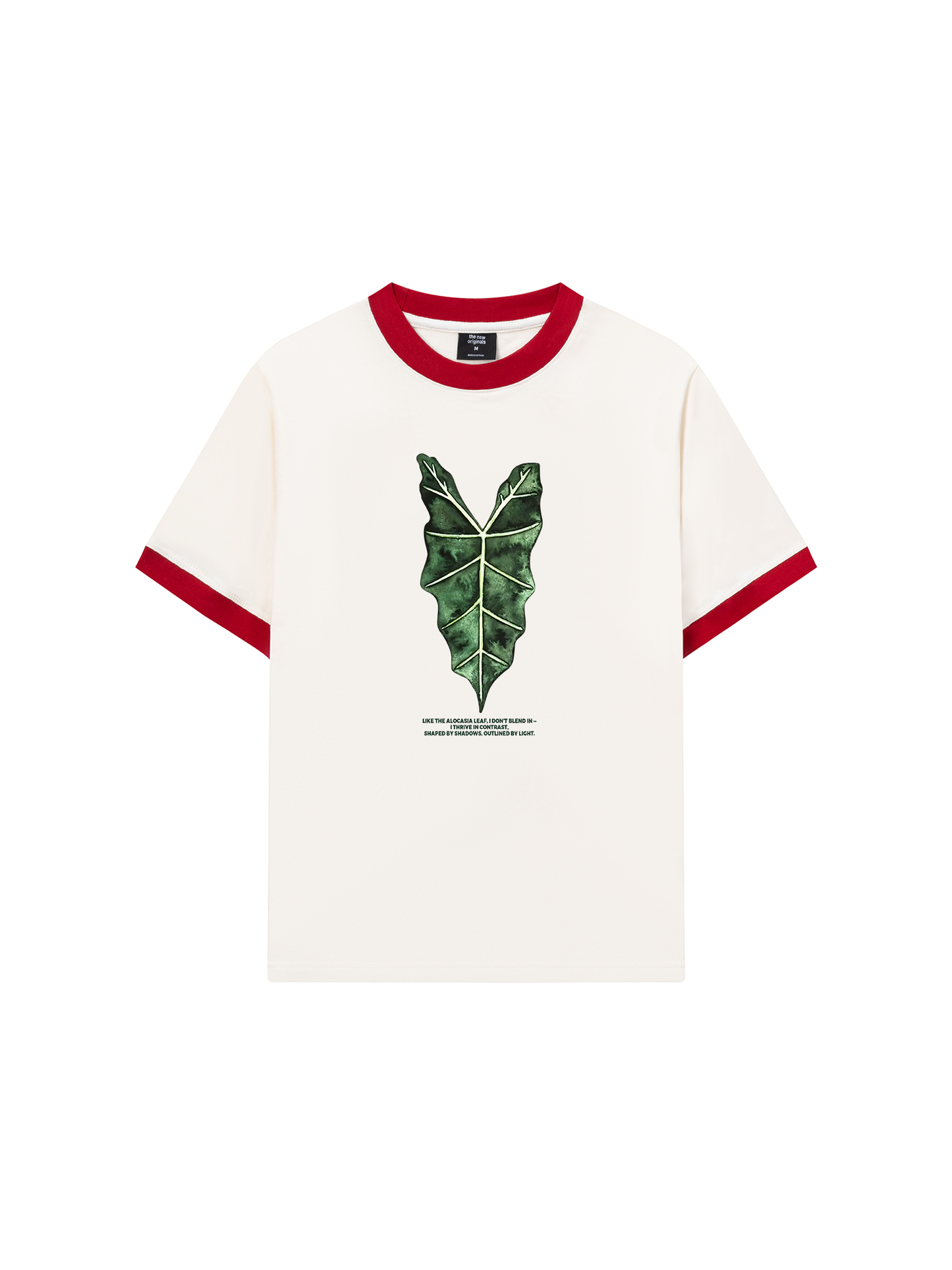 Áo Thun Ringer Relaxed Fit Tropical Alocasia Leaf