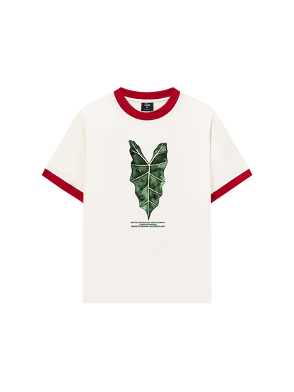 Áo Thun Ringer Relaxed Fit Tropical Alocasia Leaf
