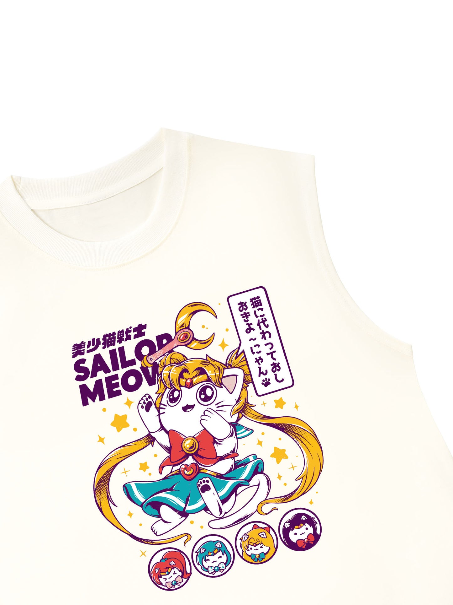 Áo Ba Lỗ Relaxed Fit Sailor Meow