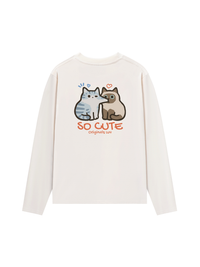 Áo Thun Dài Tay So Cute Cat Couple