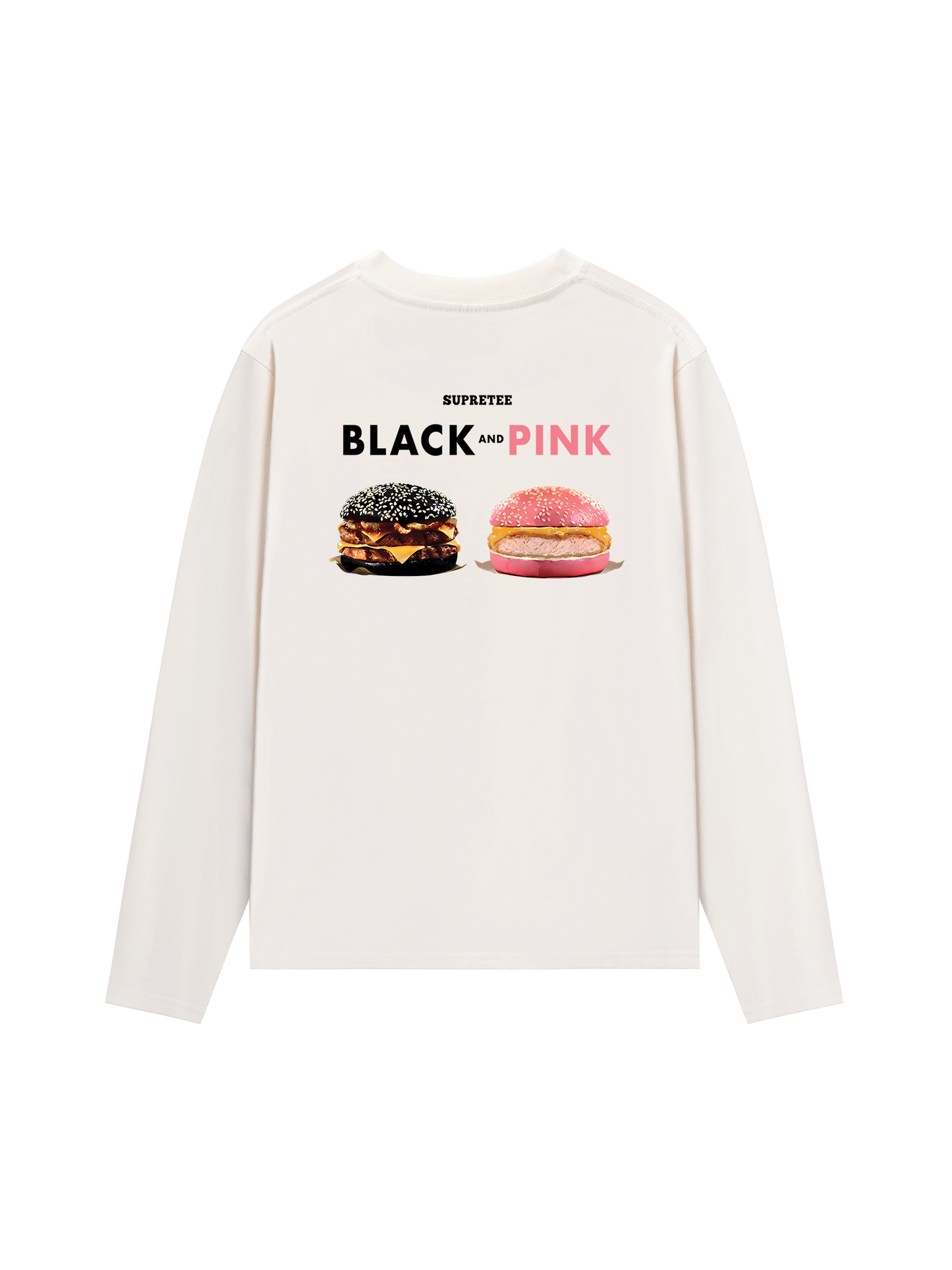 Áo Thun Dài Tay Sweet Pastry Black Pink Meow Meow Strawberry