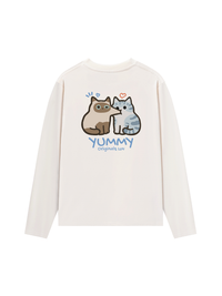 Áo Thun Dài Tay Yummy Luv Cat Couple