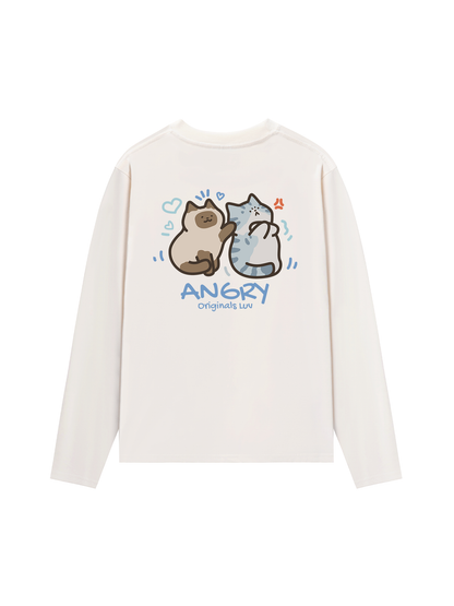 Áo Thun Dài Tay Angry Luv Cat Couple