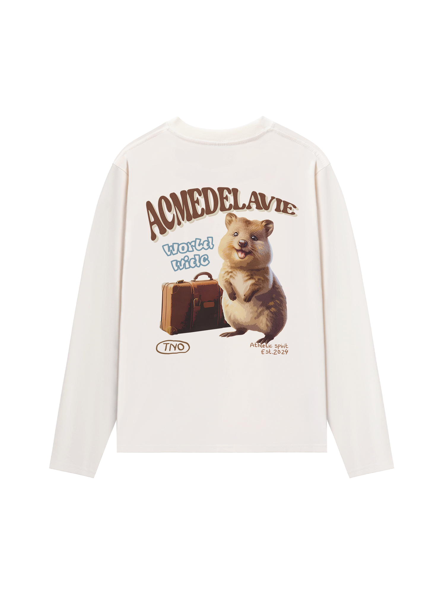 Áo Thun Dài Tay World Wide Travel Quokka Artwork