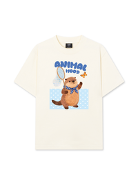 Áo Thun Relaxed Fit Animal Beaver Catches Butterflies