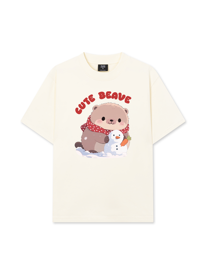Áo Thun Relaxed Fit Animal Red Cute Beaver