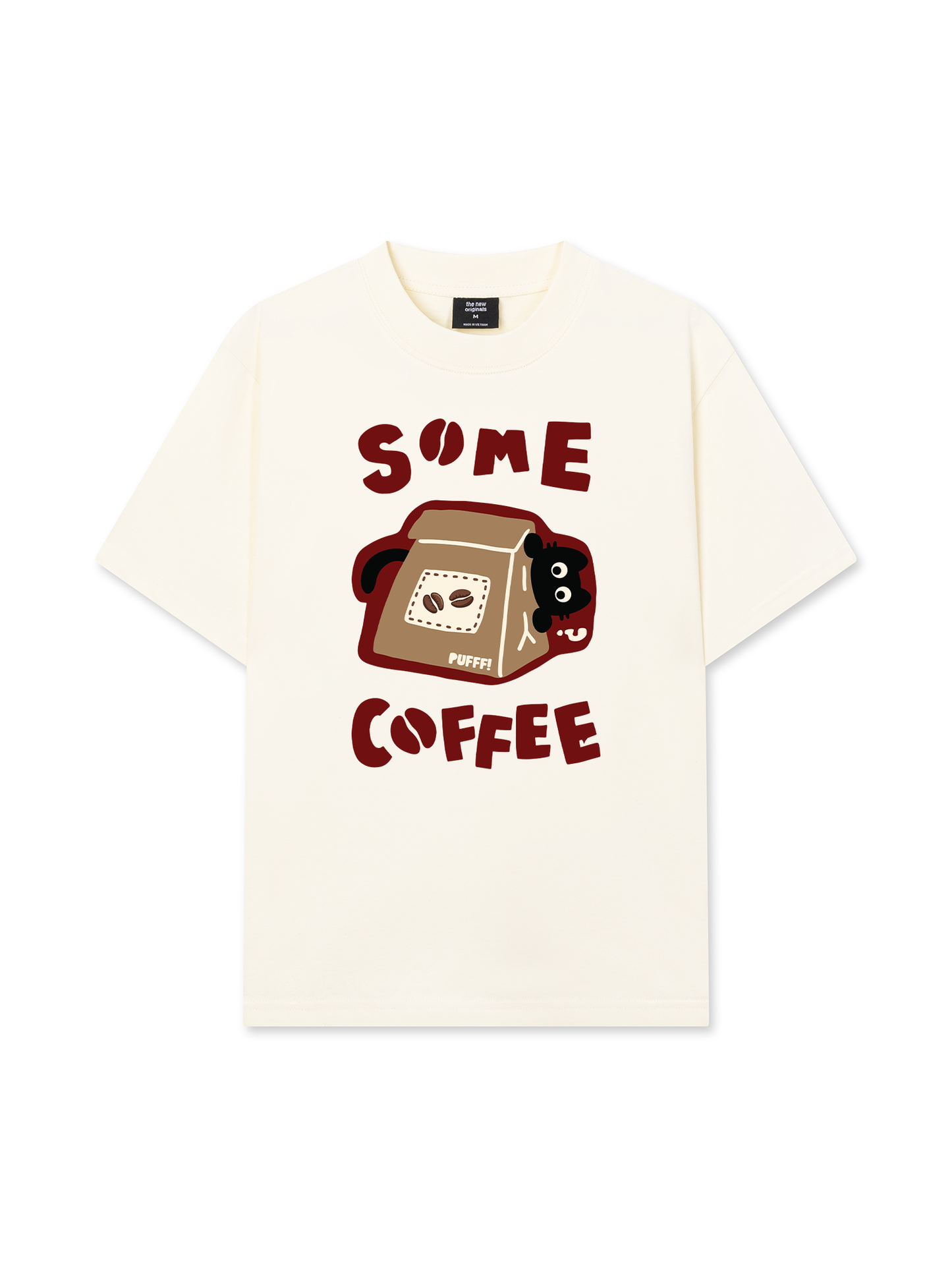 Áo Thun Relaxed Fit Coffee Some Coffee Cute Cat