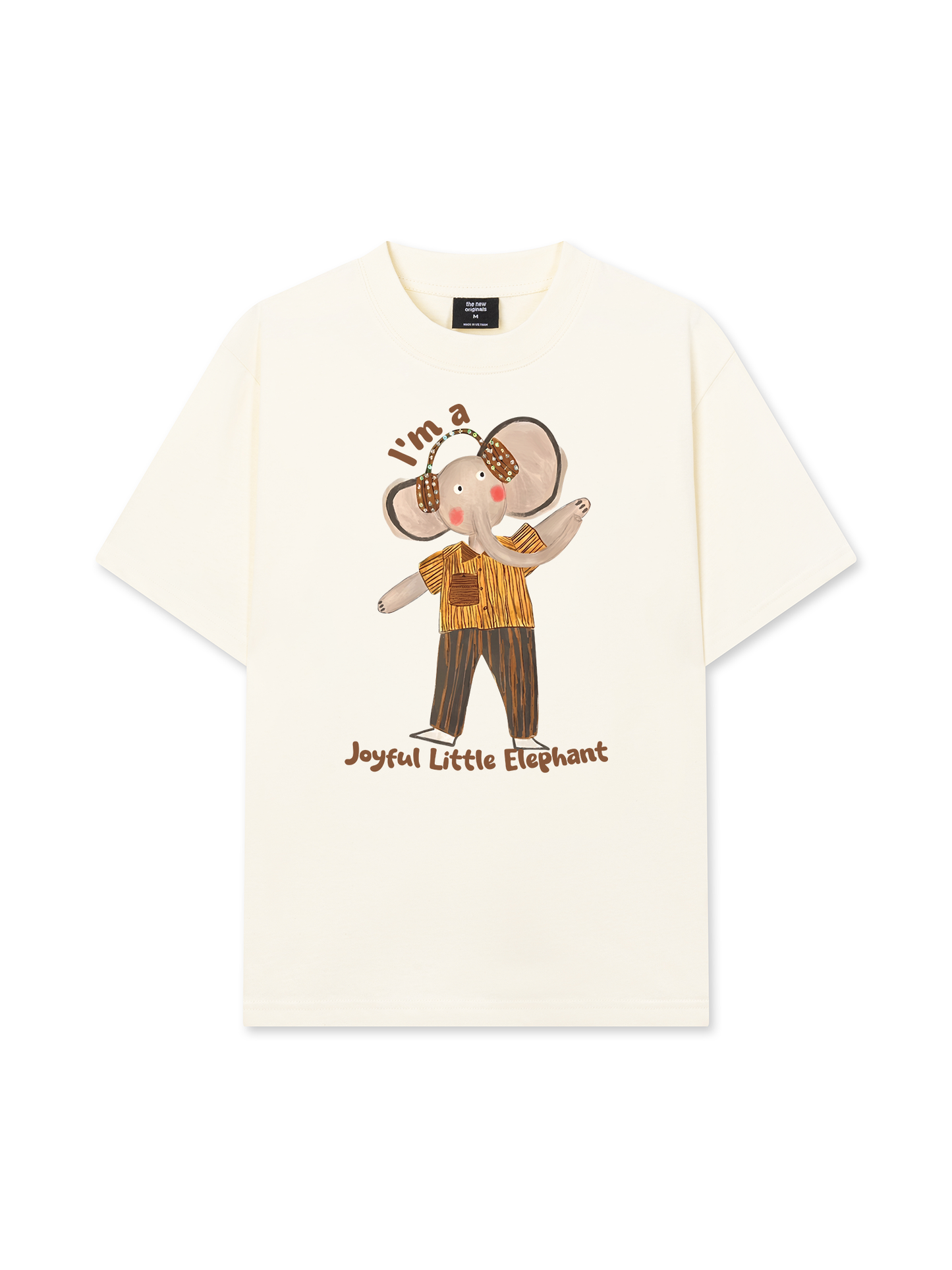 Áo Thun Relaxed Fit Animal I'm A Joyful Little Elephant