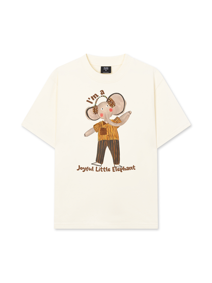 Áo Thun Relaxed Fit Animal I'm A Joyful Little Elephant