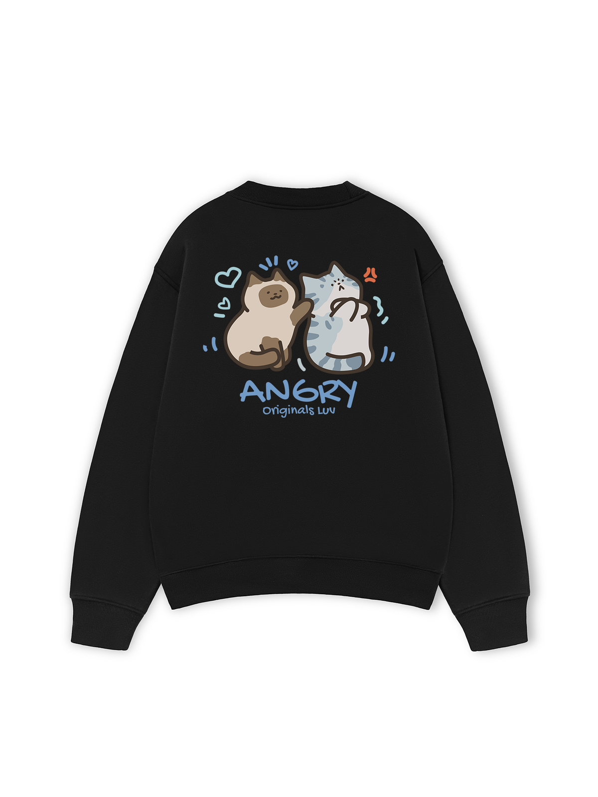 Áo Sweater Nỉ Hai Da Angry Luv Cat Couple