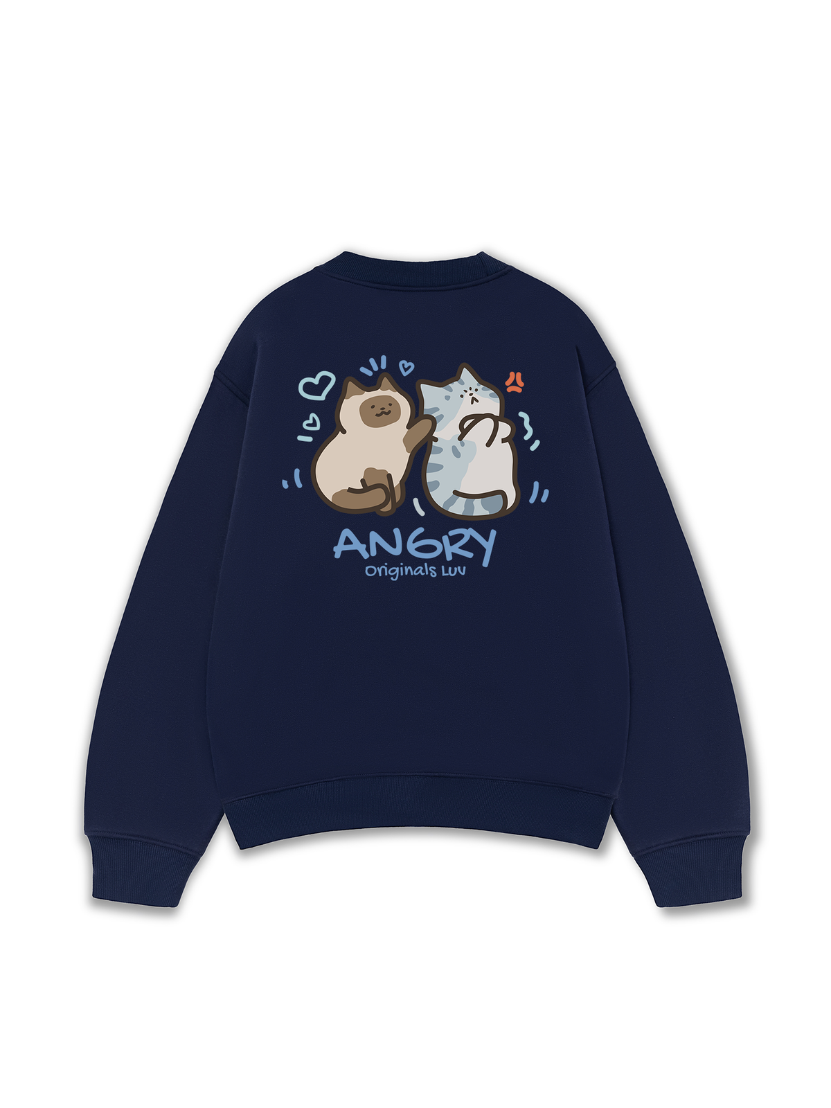 Áo Sweater Nỉ Hai Da Angry Luv Cat Couple