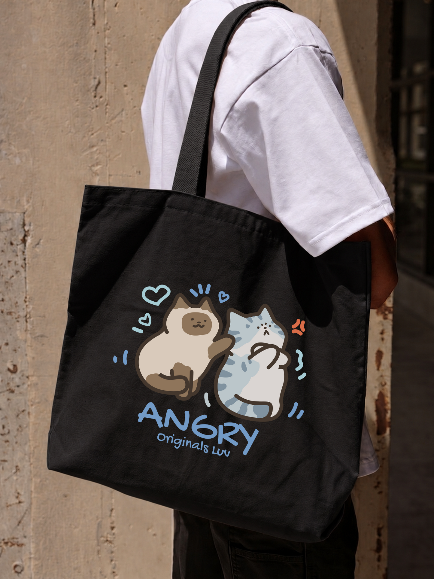 Túi Tote Angry Luv Cat Couple
