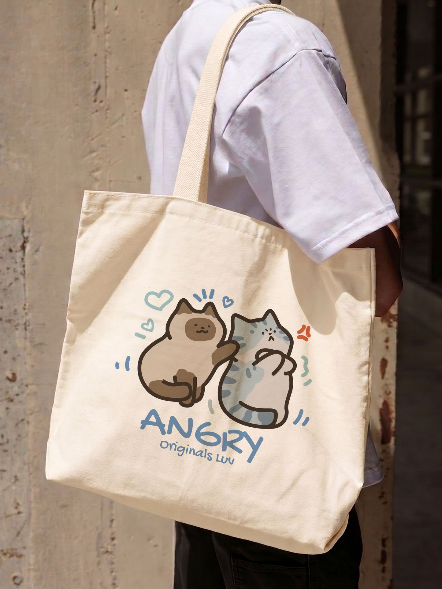 Túi Tote Angry Luv Cat Couple