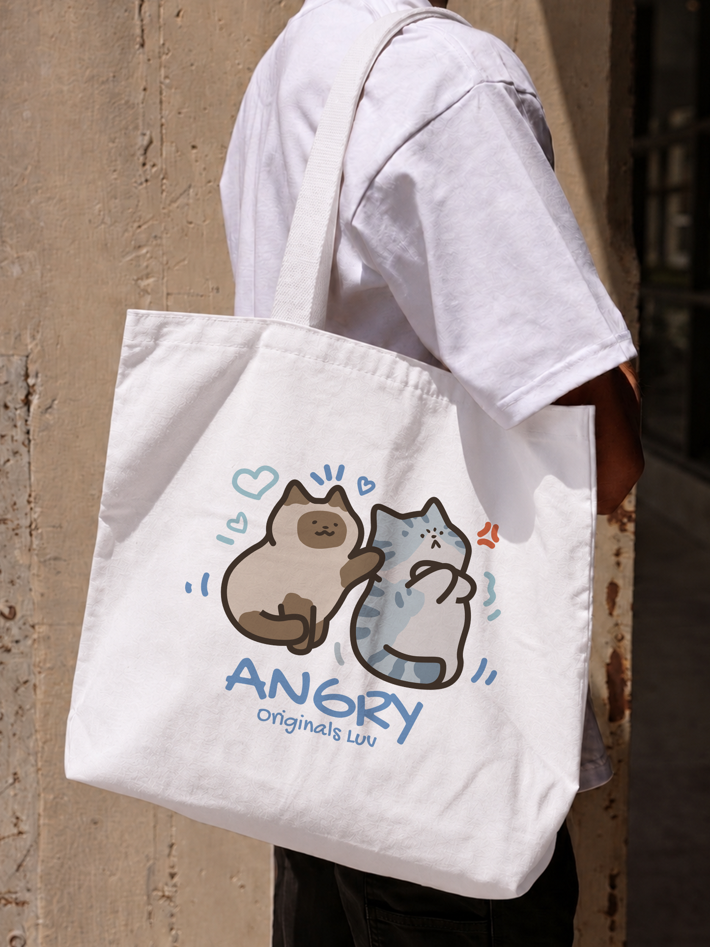 Túi Tote Angry Luv Cat Couple