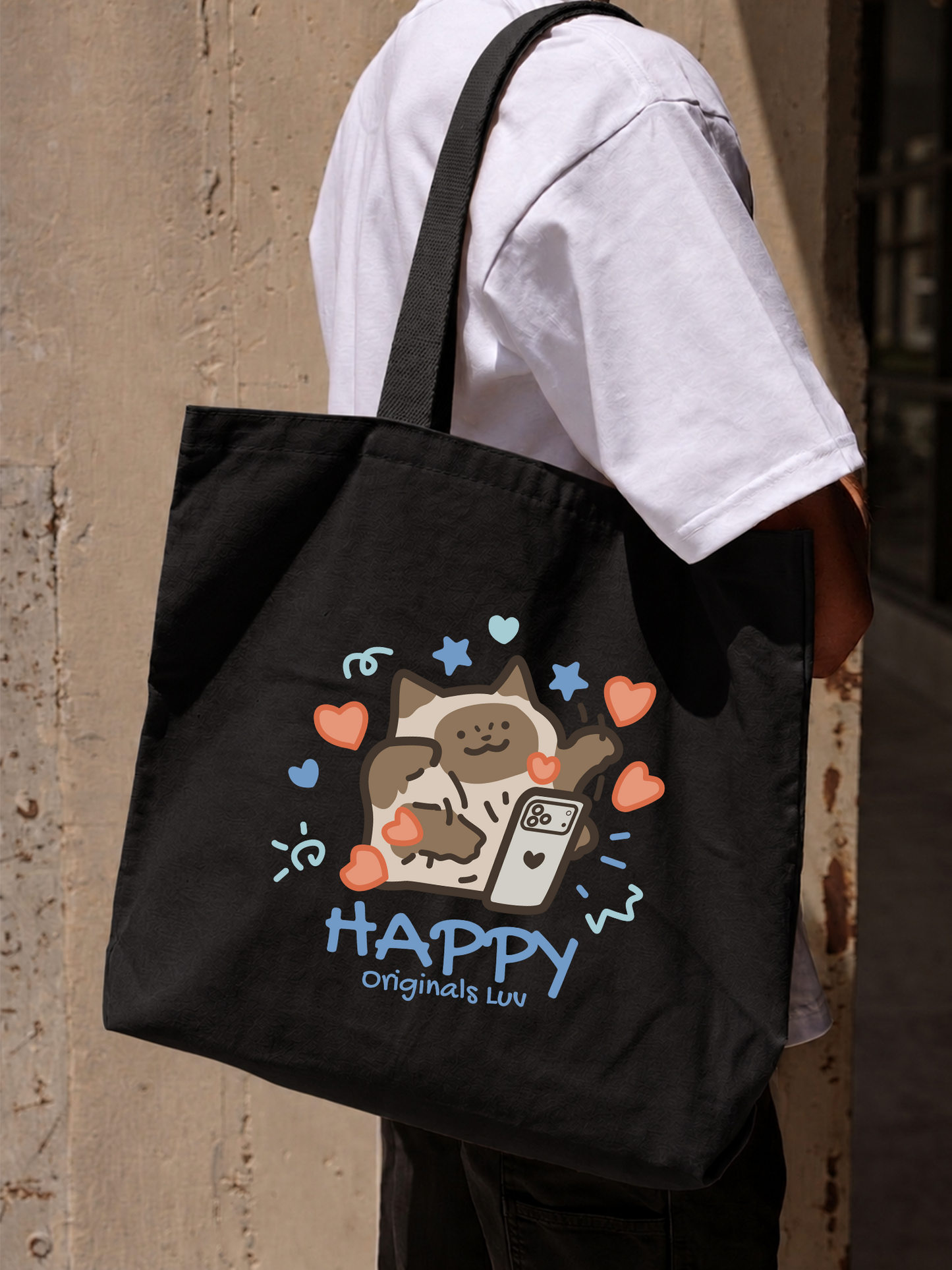 Túi Tote Happy Luv Cat Couple