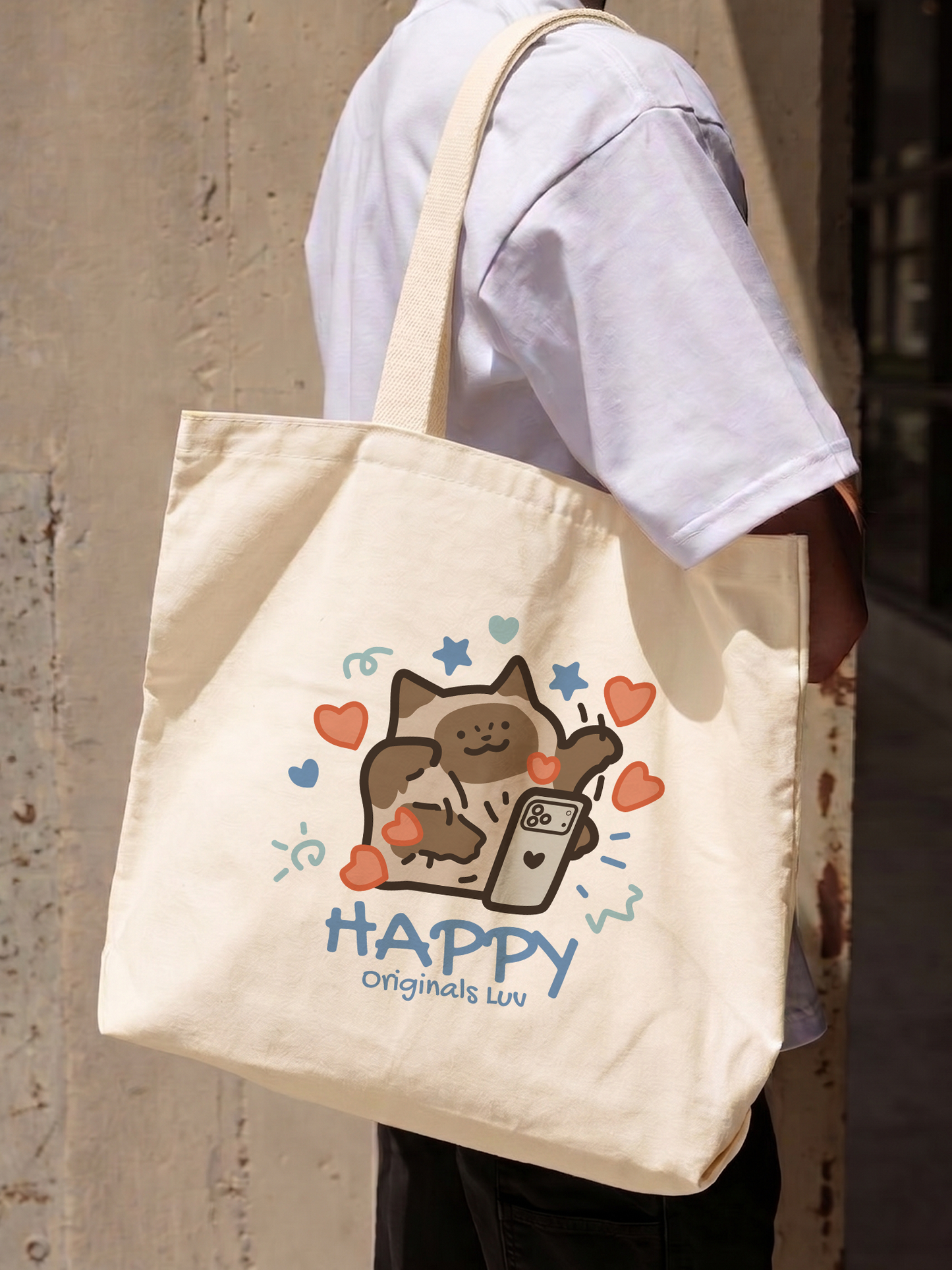 Túi Tote Happy Luv Cat Couple