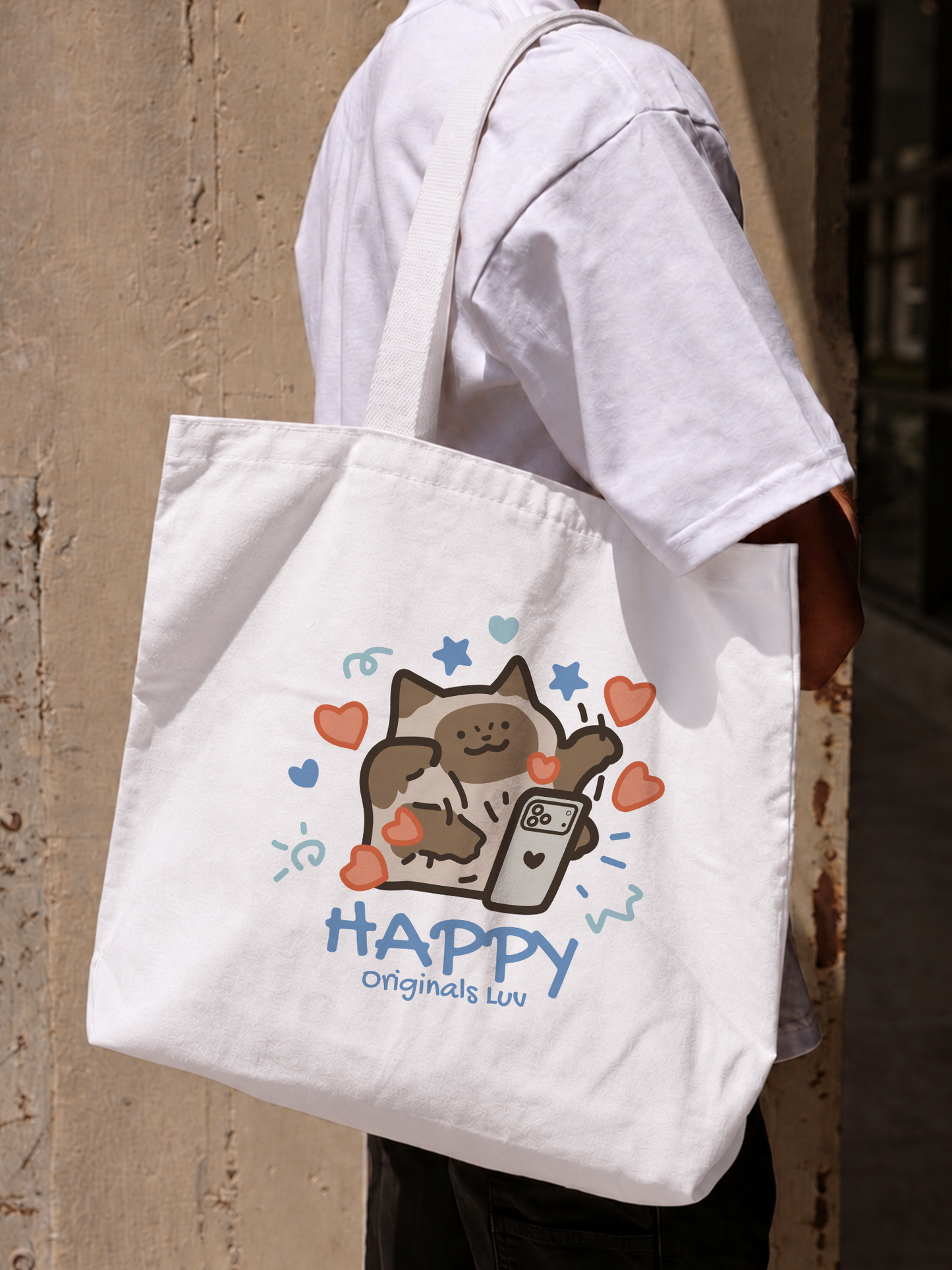 Túi Tote Happy Luv Cat Couple