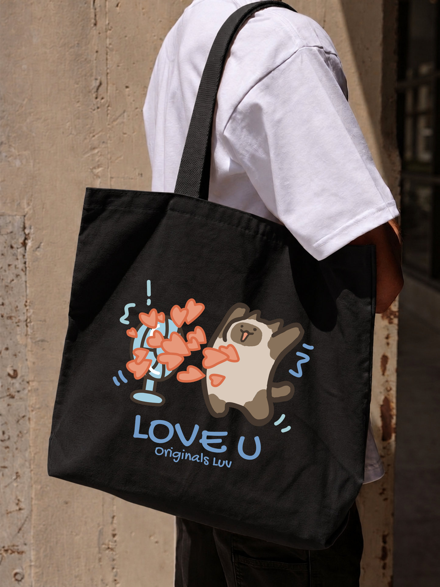 Túi Tote Love You Cat Couple