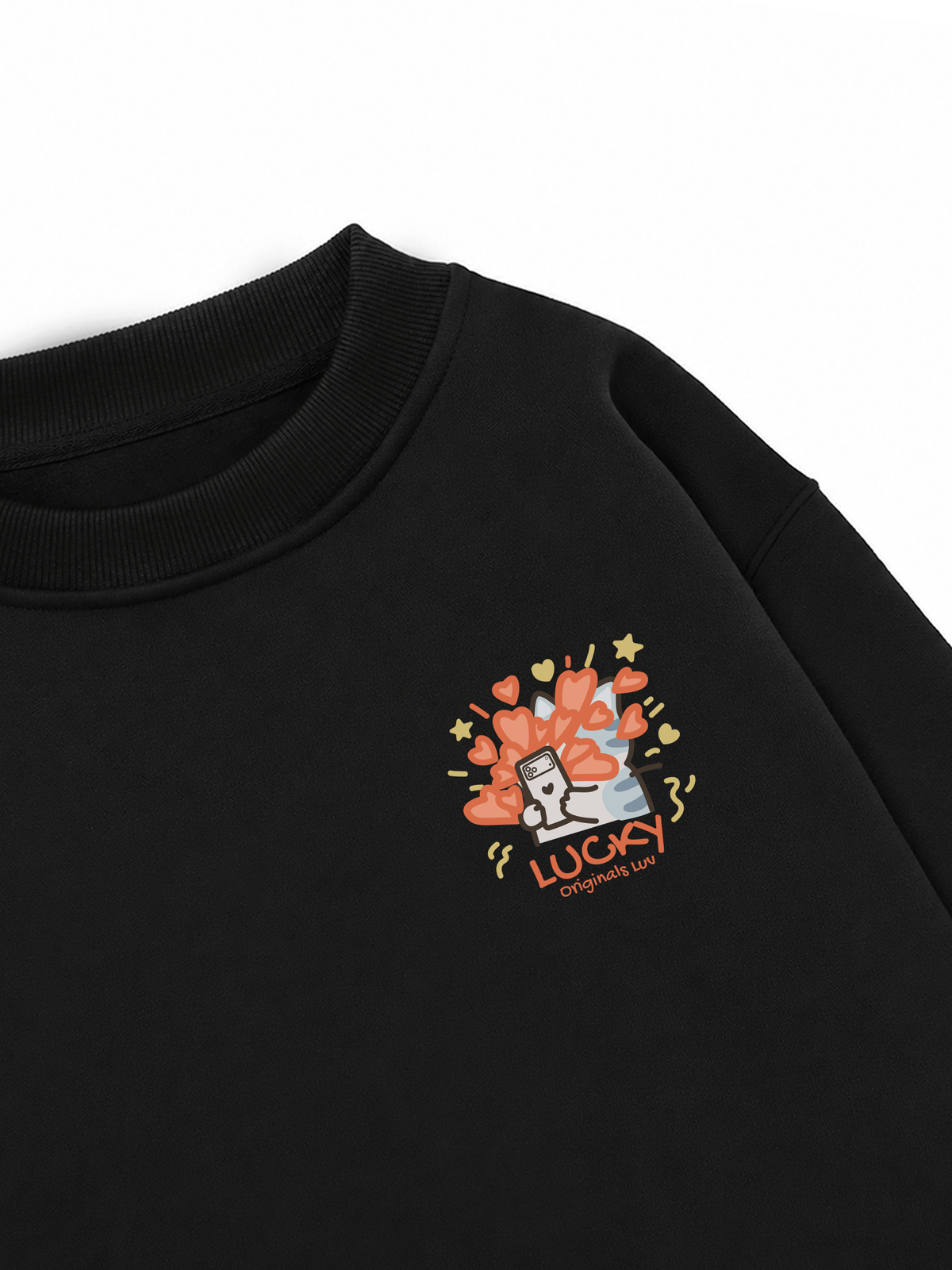 Áo Sweater Nỉ Hai Da Lucky Luv Cat Couple
