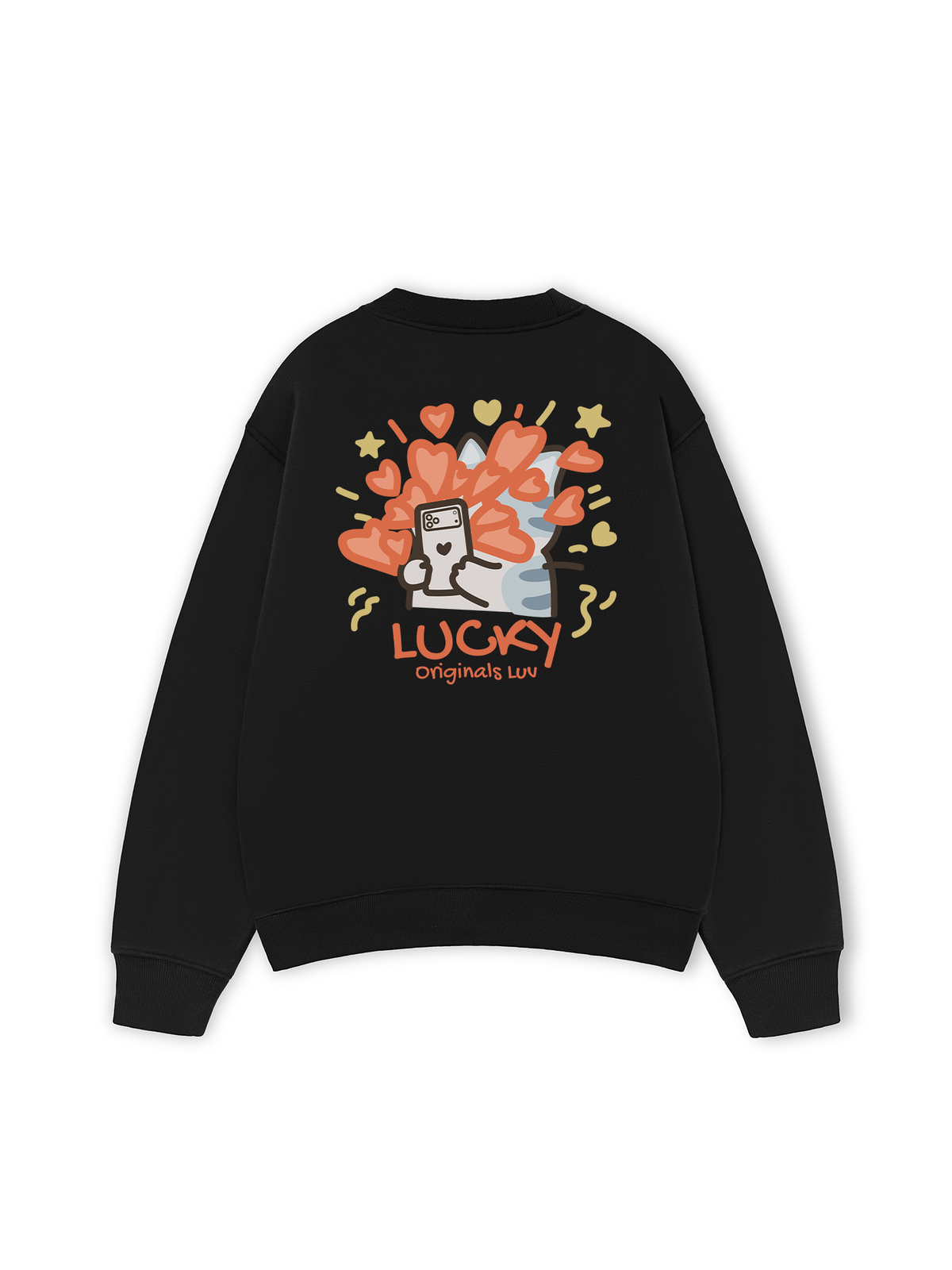 Áo Sweater Nỉ Hai Da Lucky Luv Cat Couple