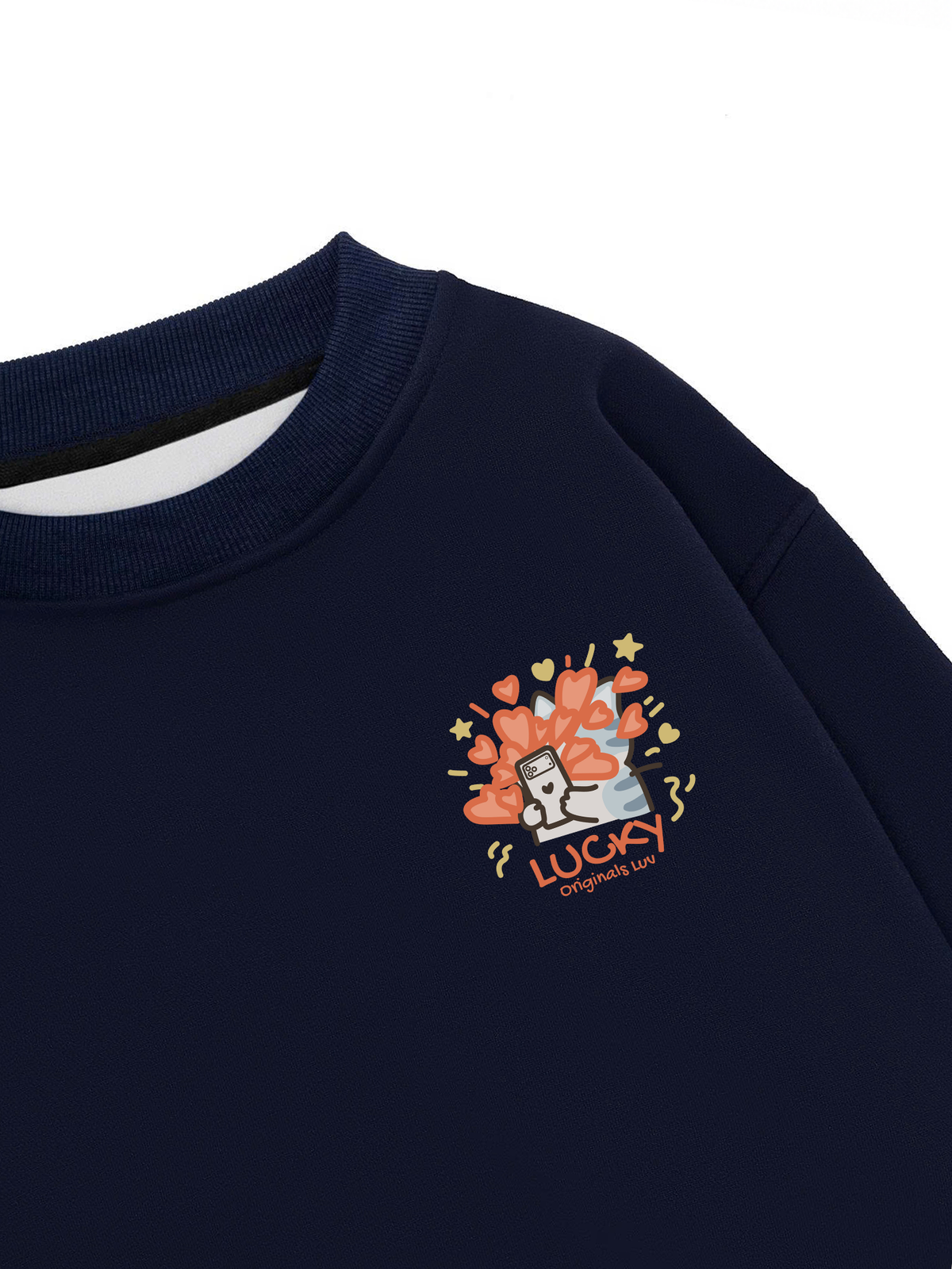 Áo Sweater Nỉ Hai Da Lucky Luv Cat Couple