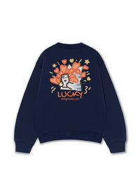 Áo Sweater Nỉ Hai Da Lucky Luv Cat Couple