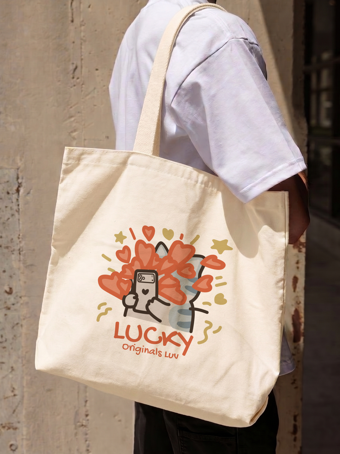 Túi Tote Lucky Luv Cat Couple