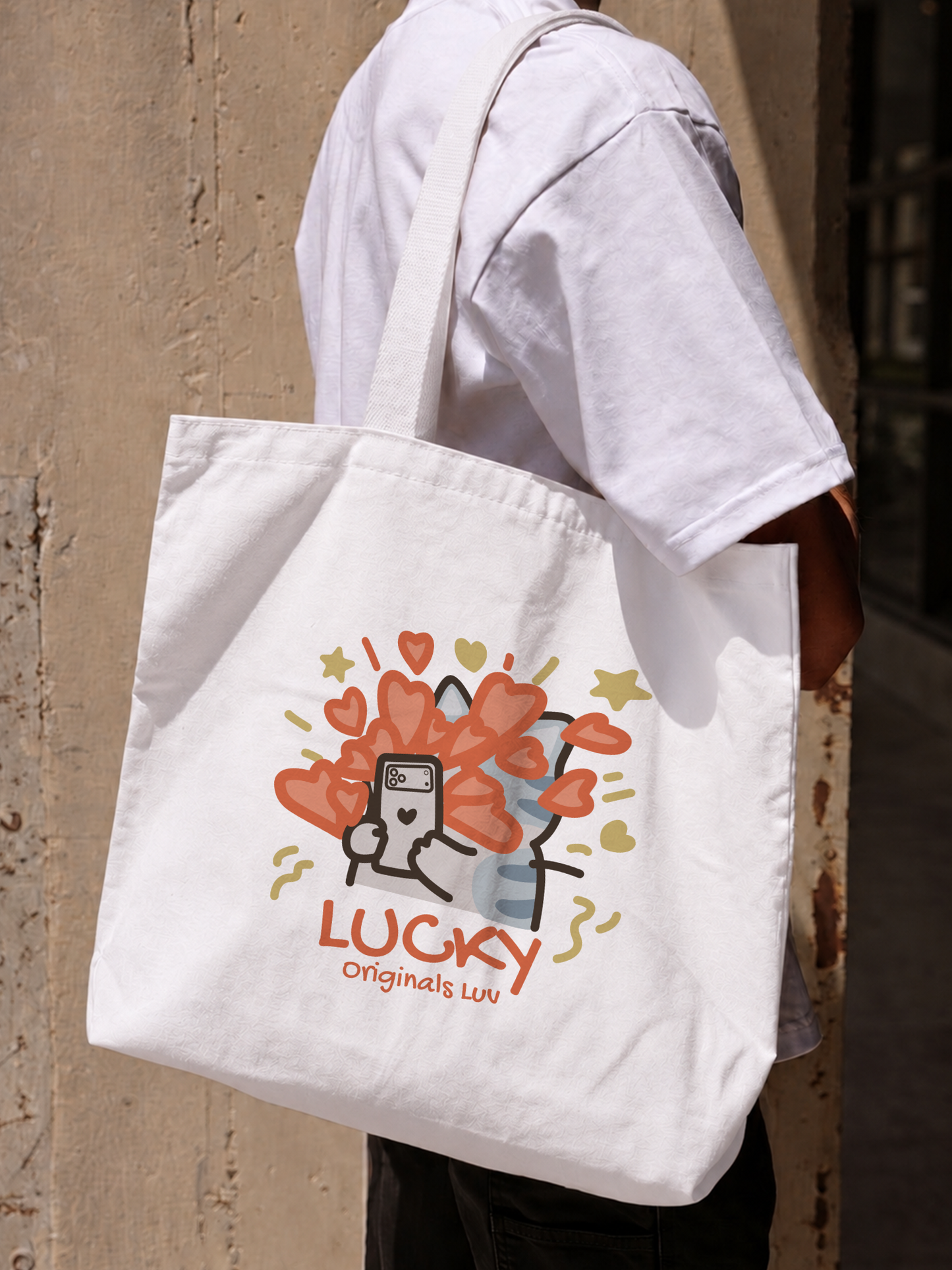Túi Tote Lucky Luv Cat Couple