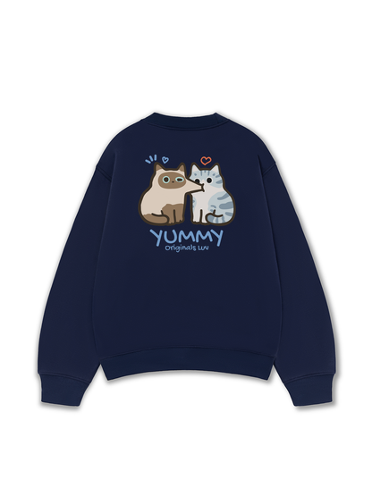 Áo Sweater Nỉ Hai Da Yummy Luv Cat Couple