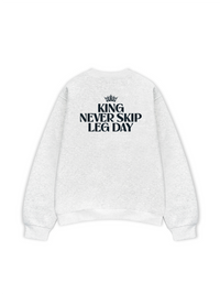 Áo Sweater Nỉ Hai Da King Never Skip Leg Day