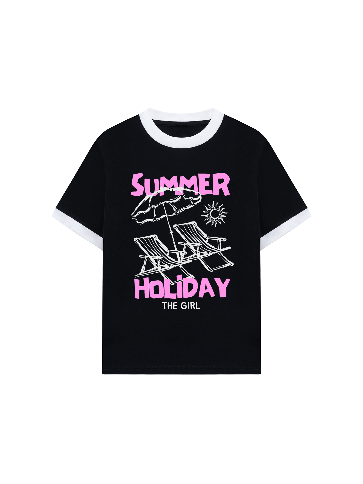 Áo Thun Ringer Relaxed Fit Summer Holiday The Girl