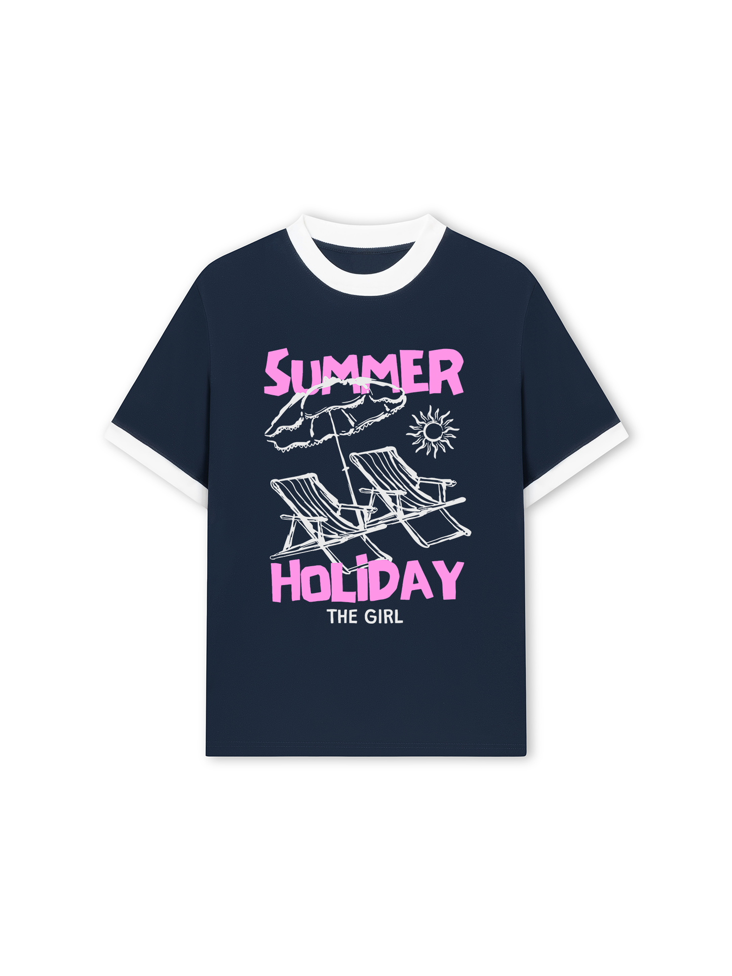 Áo Thun Ringer Relaxed Fit Summer Holiday The Girl
