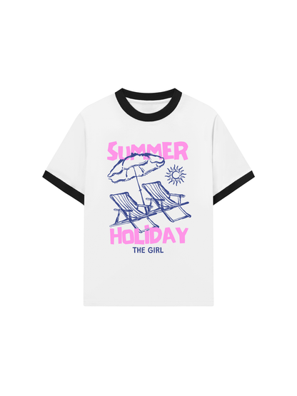 Áo Thun Ringer Relaxed Fit Summer Holiday The Girl