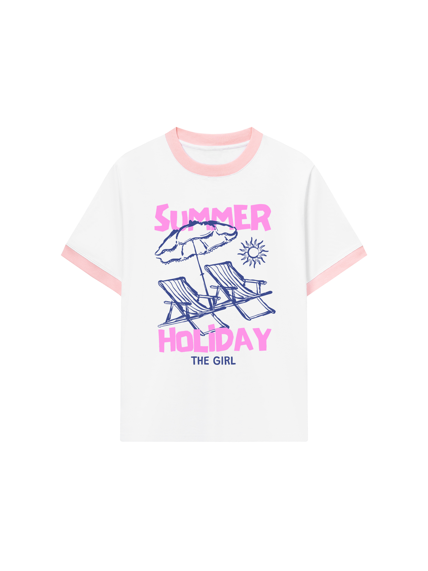 Áo Thun Ringer Relaxed Fit Summer Holiday The Girl
