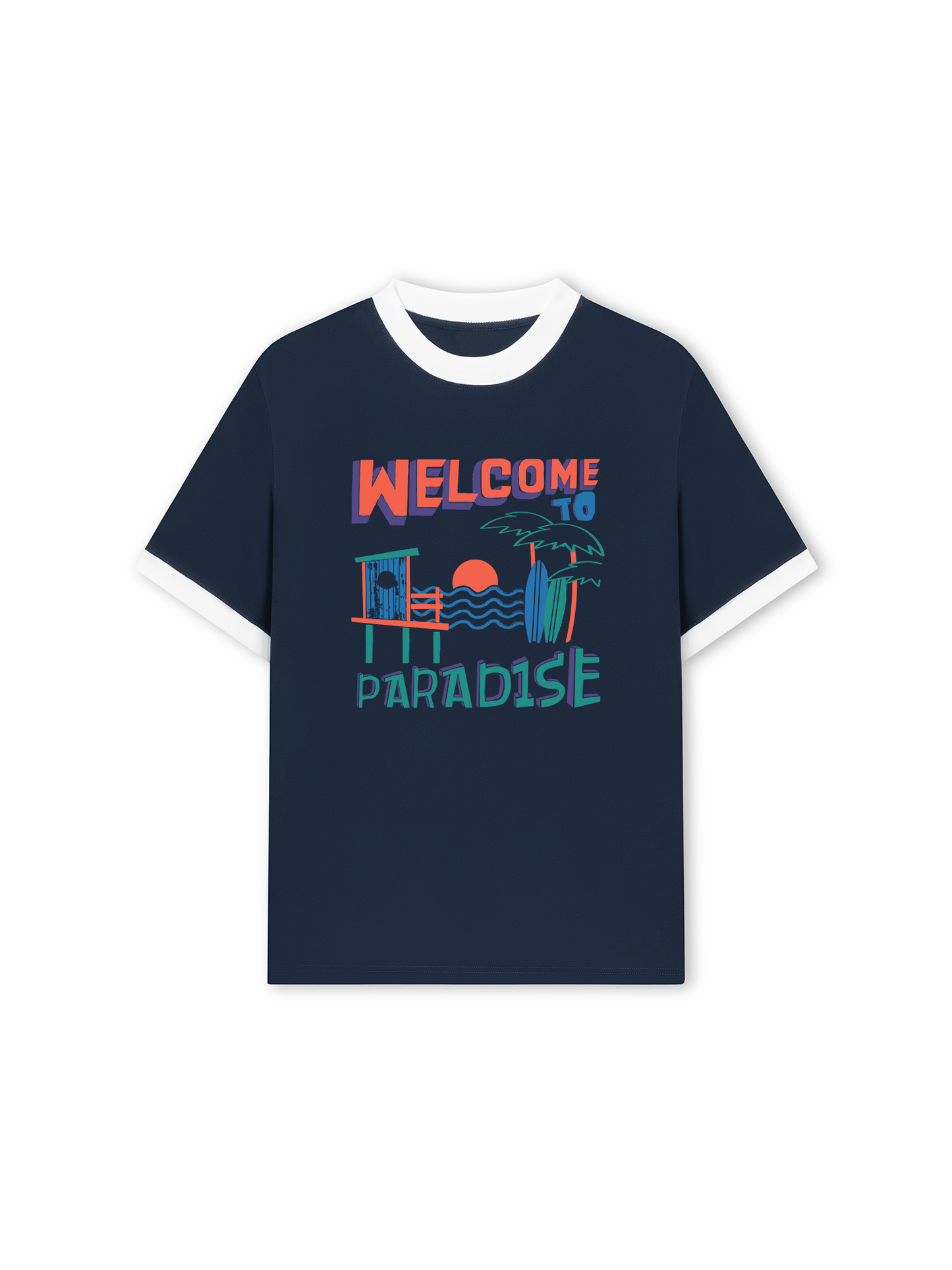 Áo Thun Ringer Relaxed Fit Welcome To Paradise
